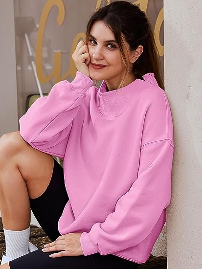 Women's Oversized Sweatshirt Turtleneck Pullover Long Sleeve Hoodie Tops