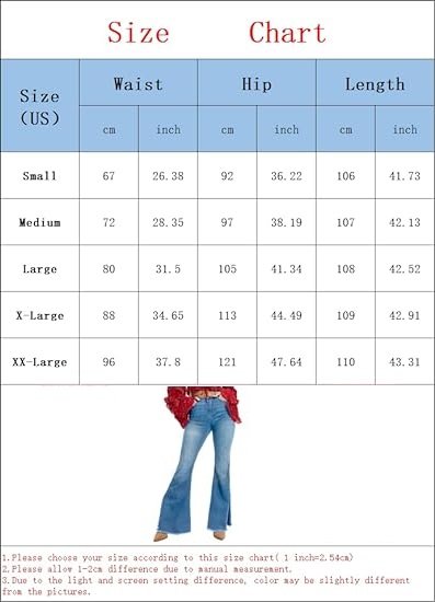 Women's High Waisted Bell Bottom Jeans Stretch Casual Raw Hem Denim Pants