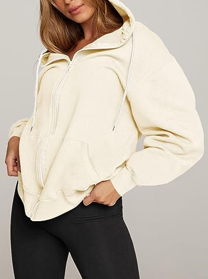 Women's Hoodie Long Sleeve Loose Lightweight Sweatshirt Top with Pockets