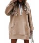 Women's Oversized Hoodie Dress Pullover Winter Kangaroo Pocket Sweatshirt Fall Tops